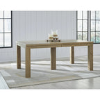 Table à manger extensible brun clair - 44,5 L x 108 P x 30,13 H
