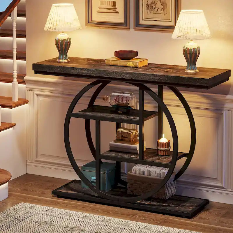 Console 4 niveaux de 105 cm avec cadre en métal