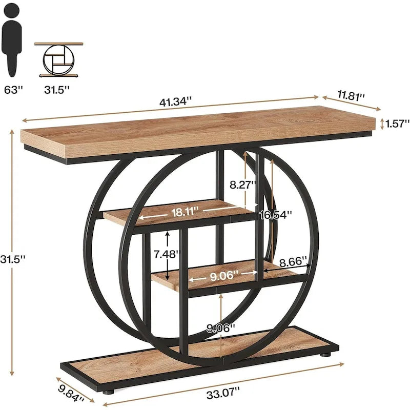 Console 4 niveaux de 105 cm avec cadre en métal