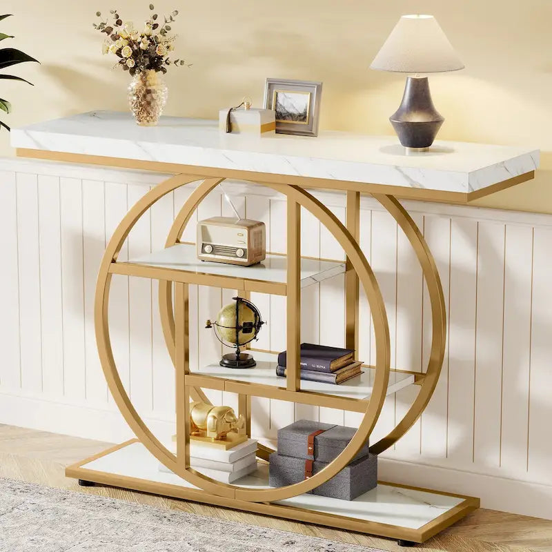 Console 4 niveaux de 105 cm avec cadre en métal