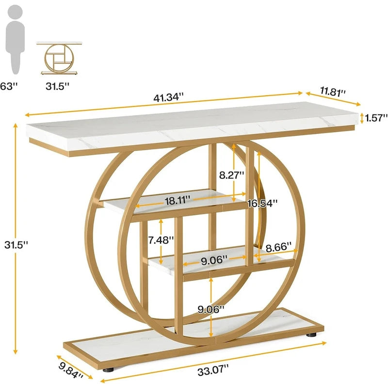 Console 4 niveaux de 105 cm avec cadre en métal