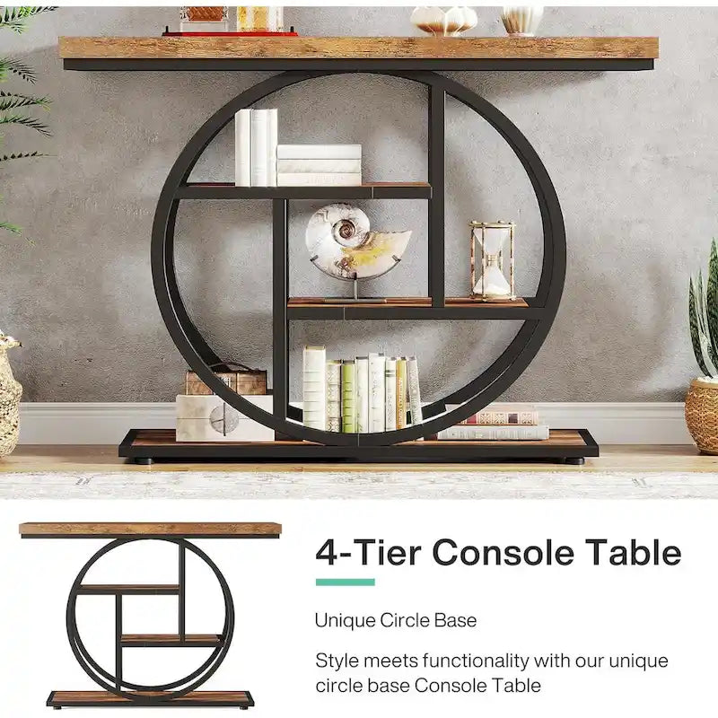 Console 4 niveaux de 105 cm avec cadre en métal