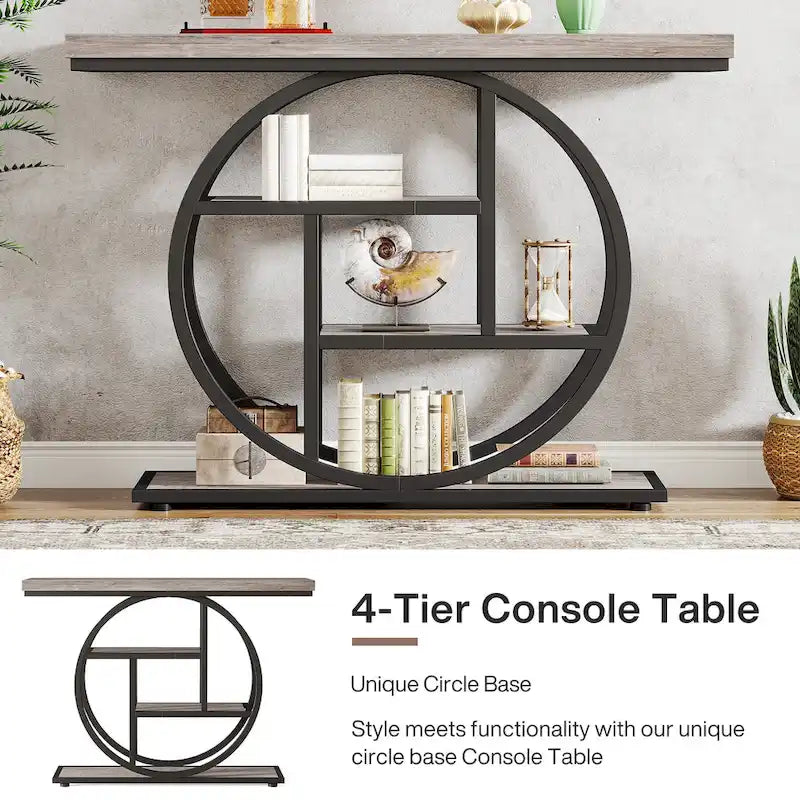 Console 4 niveaux de 105 cm avec cadre en métal