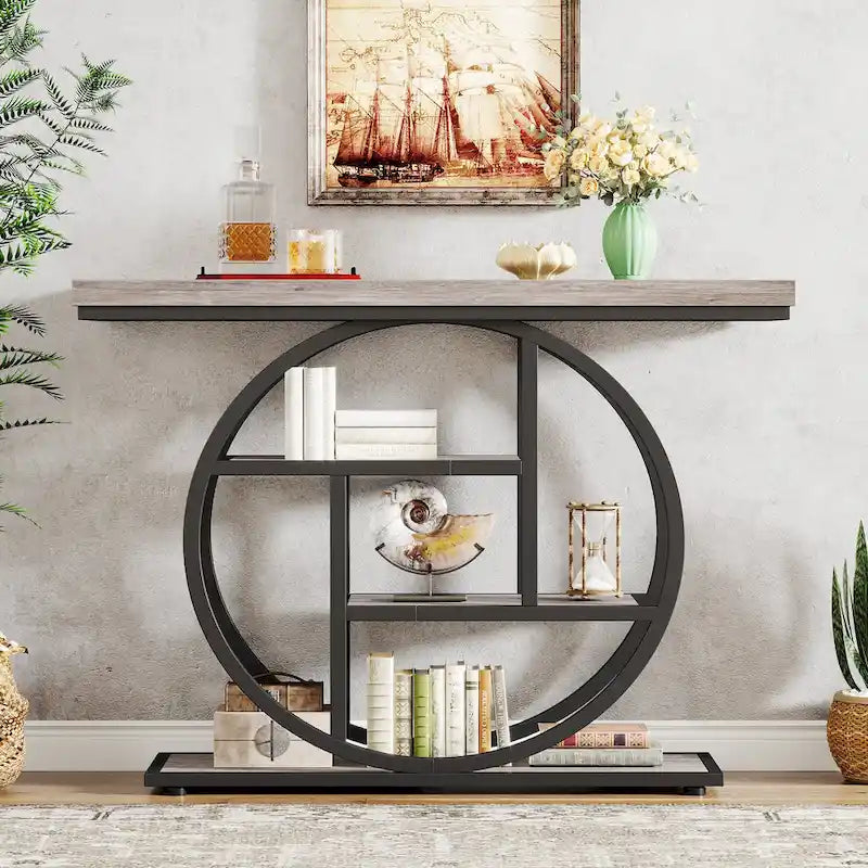 Console 4 niveaux de 105 cm avec cadre en métal