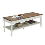 Table basse de campagne française avec étagère