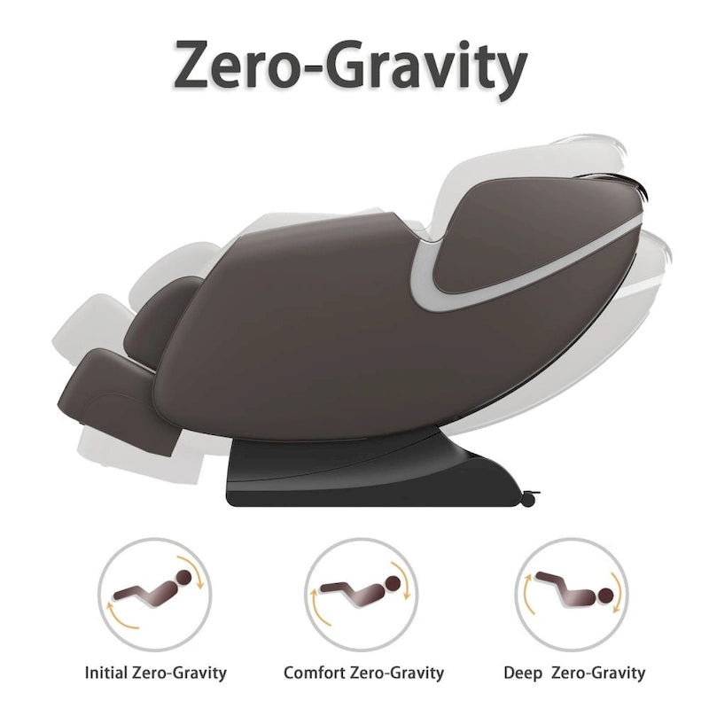 Fauteuil de massage corporel complet inclinable avec gravité zéro, airbag, haut-parleur Bluetooth et rouleau pour les pieds