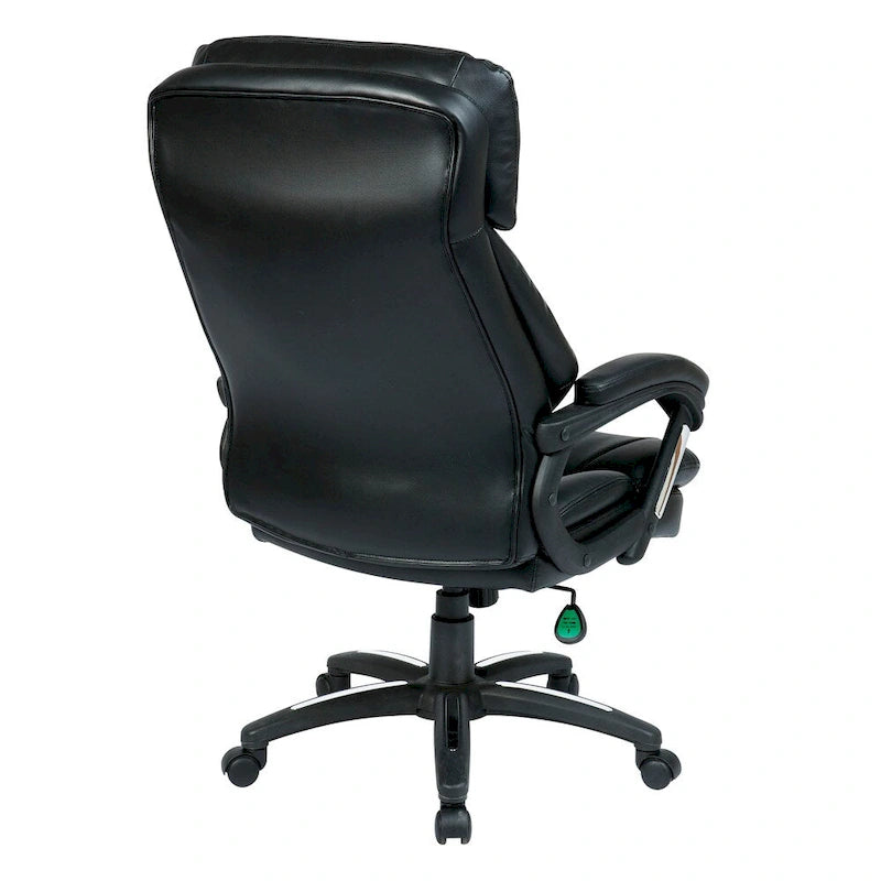 Fauteuil de bureau en cuir reconstitué dossier mi-hauteur