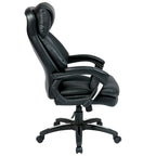 Fauteuil de bureau en cuir reconstitué dossier mi-hauteur