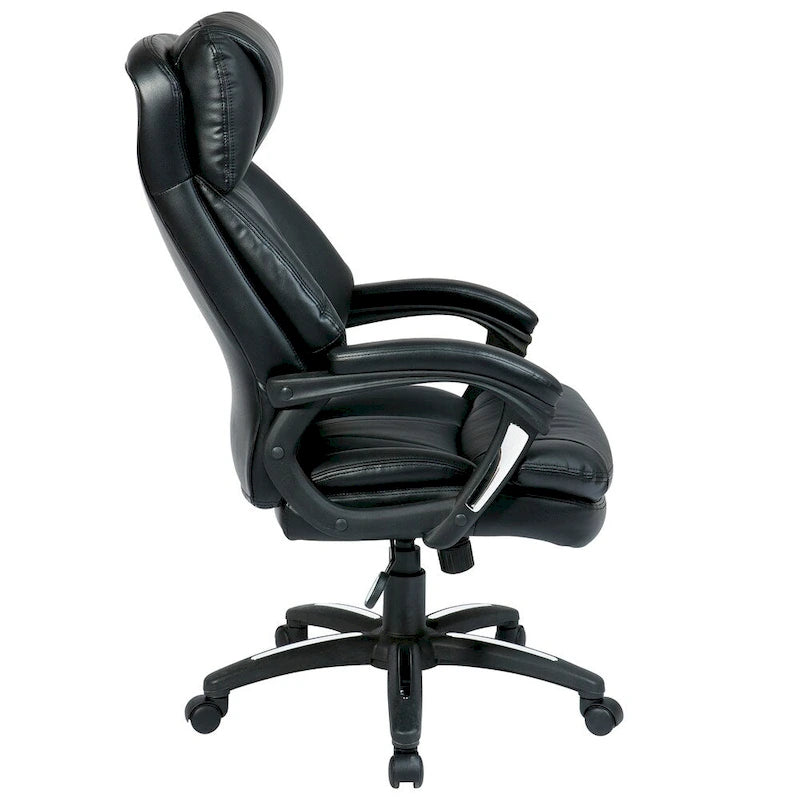 Fauteuil de bureau en cuir reconstitué dossier mi-hauteur