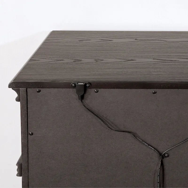 Table de chevet traditionnelle à 2 tiroirs en bois avec chargeur USB