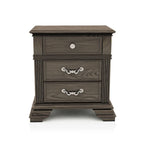 Table de chevet traditionnelle à 2 tiroirs en bois avec chargeur USB