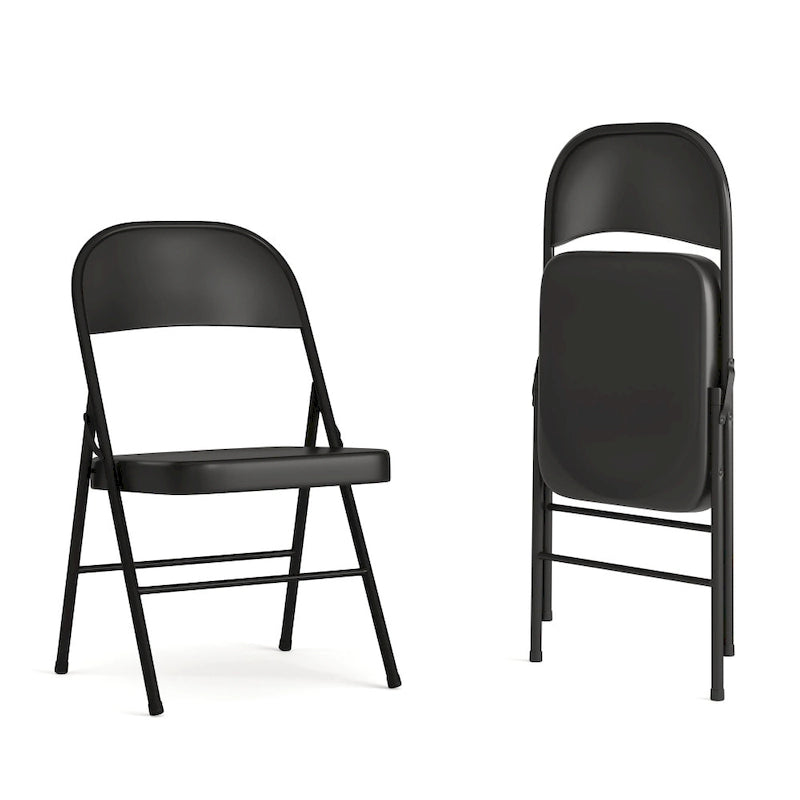 Chaise pliante en métal, lot de 2