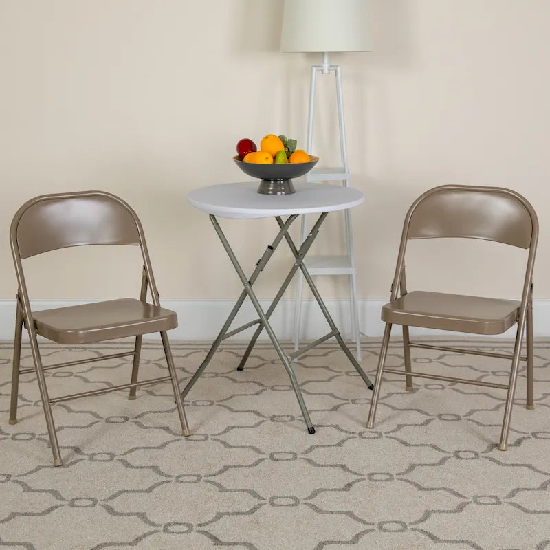 Chaise pliante en métal, lot de 2