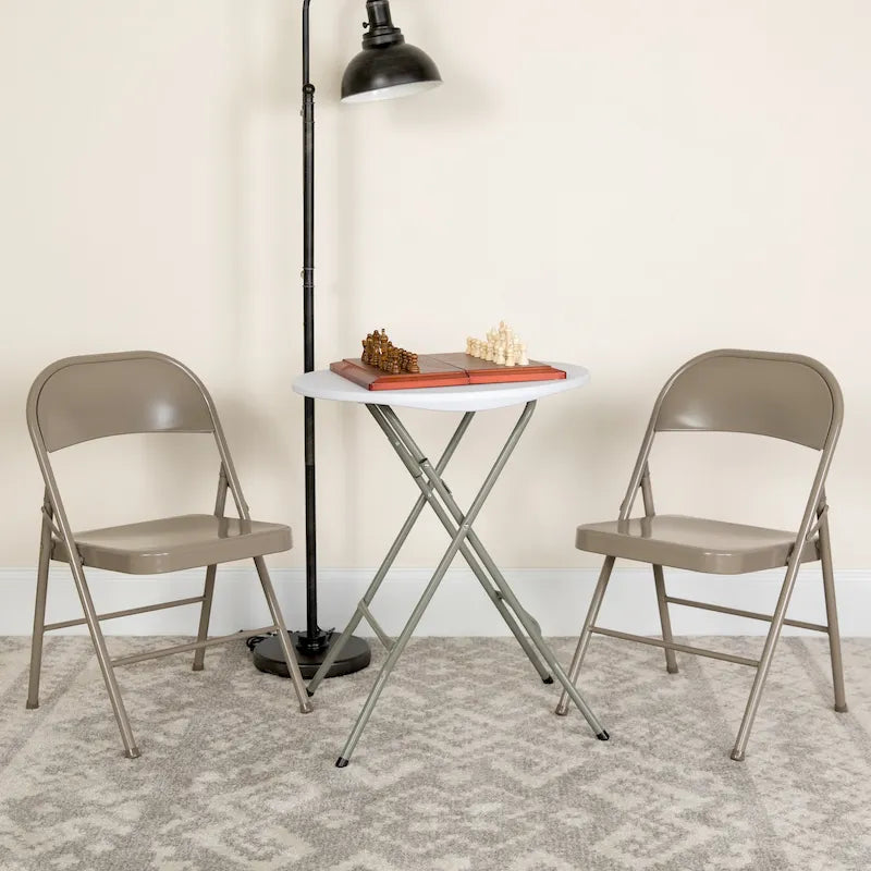 Chaise pliante en métal, lot de 2