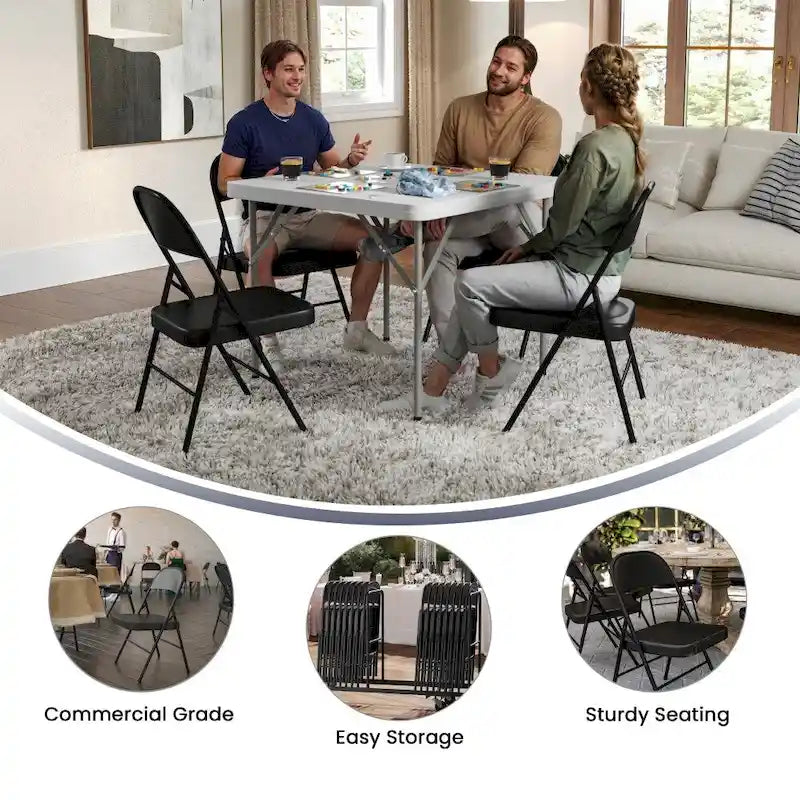 Chaise pliante en métal, lot de 2