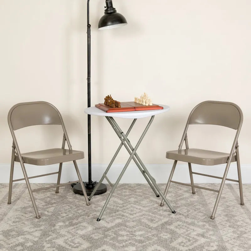 Chaise pliante en métal, lot de 2
