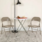 Chaise pliante en métal, lot de 2
