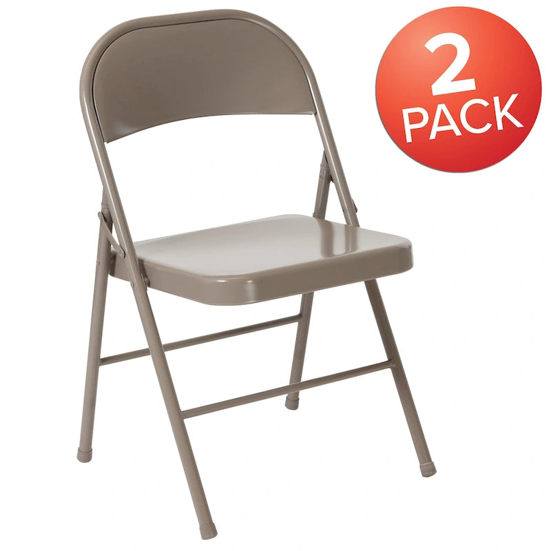 Chaise pliante en métal, lot de 2