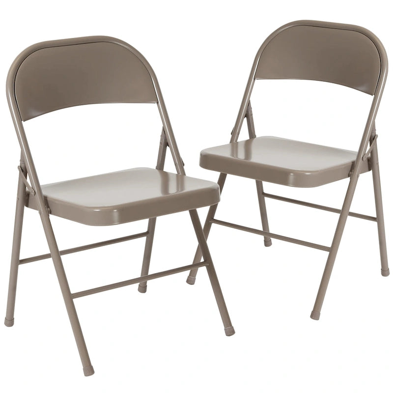 Chaise pliante en métal, lot de 2