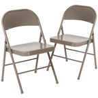 Chaise pliante en métal, lot de 2