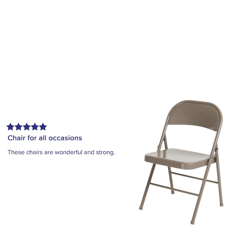 Chaise pliante en métal, lot de 2