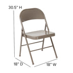Chaise pliante en métal, lot de 2