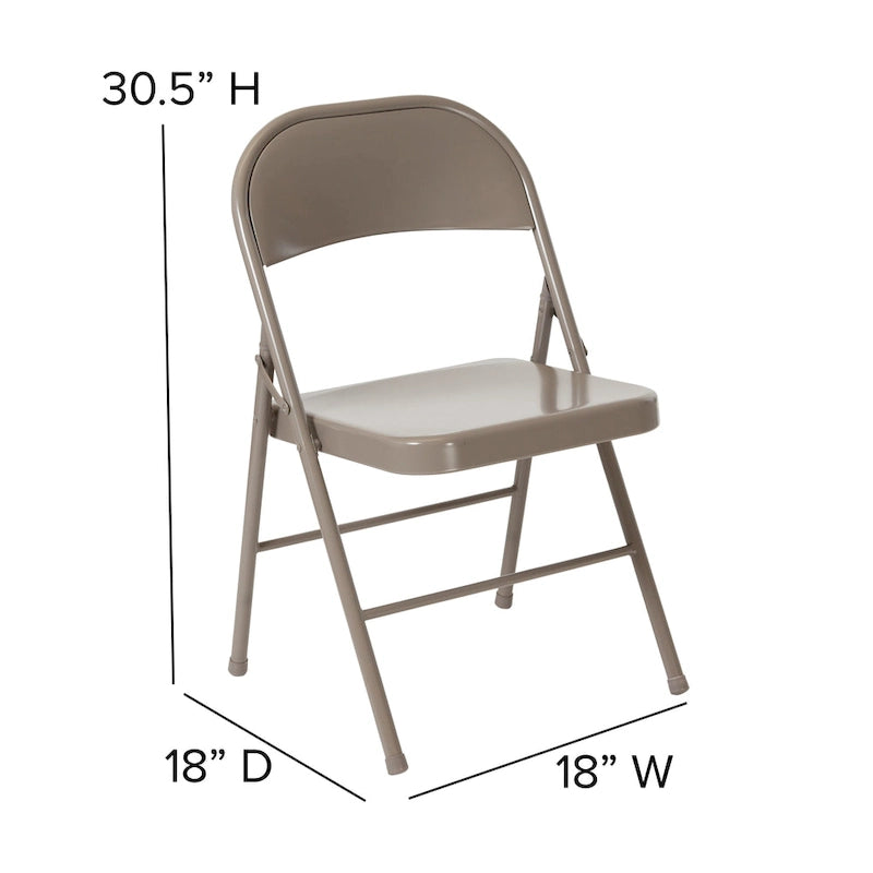 Chaise pliante en métal, lot de 2