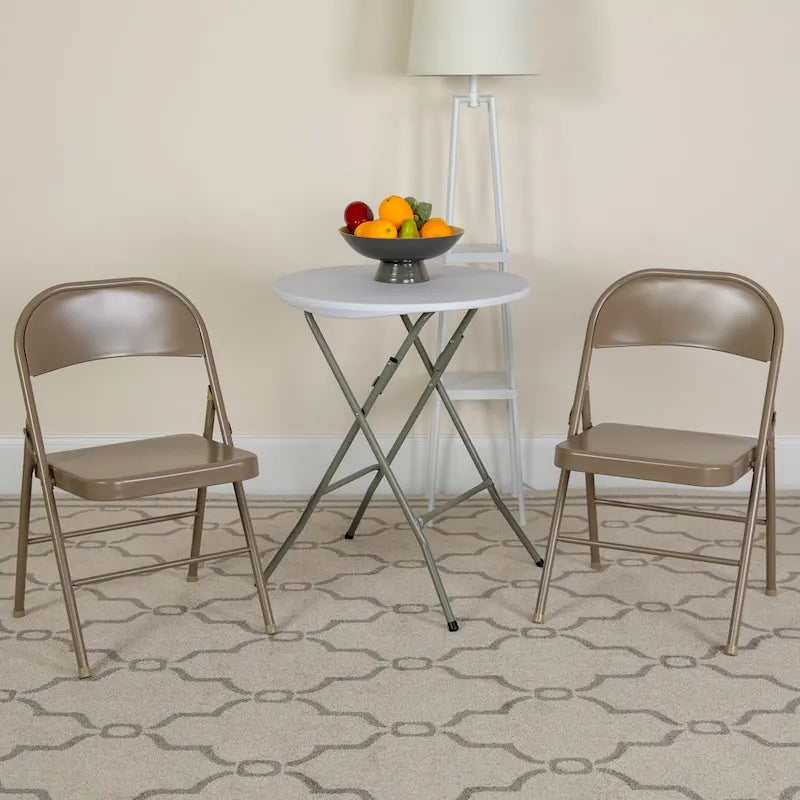 Chaise pliante en métal, lot de 2