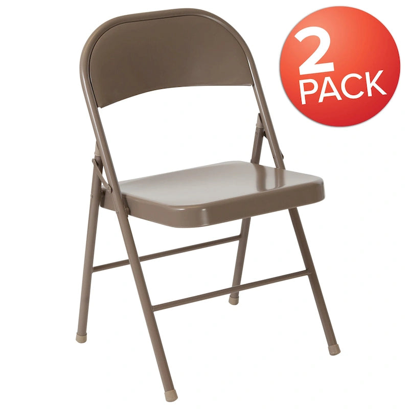 Chaise pliante en métal, lot de 2