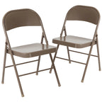 Chaise pliante en métal, lot de 2