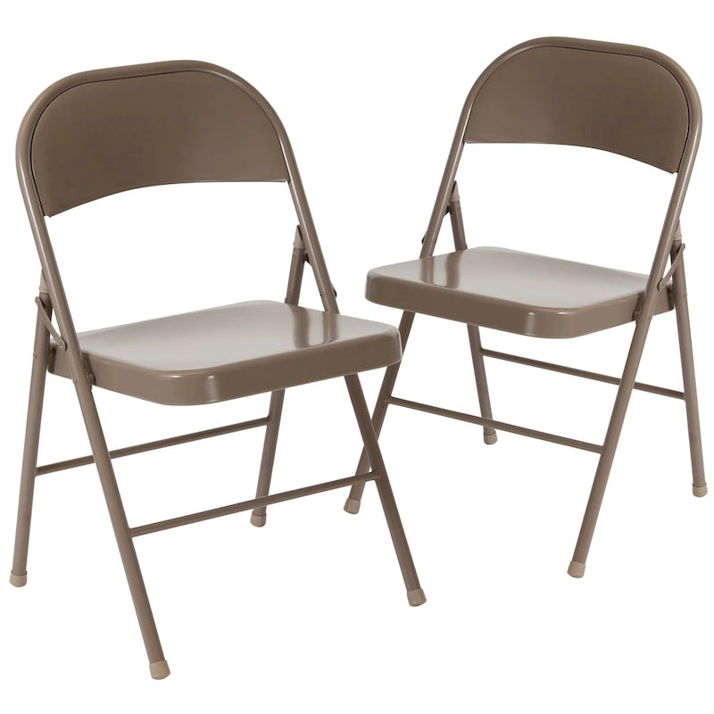 Chaise pliante en métal, lot de 2
