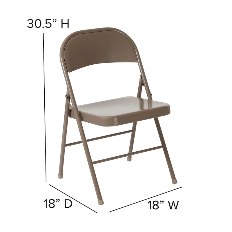 Chaise pliante en métal, lot de 2
