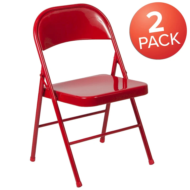 Chaise pliante en métal, lot de 2