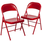 Chaise pliante en métal, lot de 2
