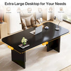 Bureau d'ordinateur de 63 pouces avec base arquée