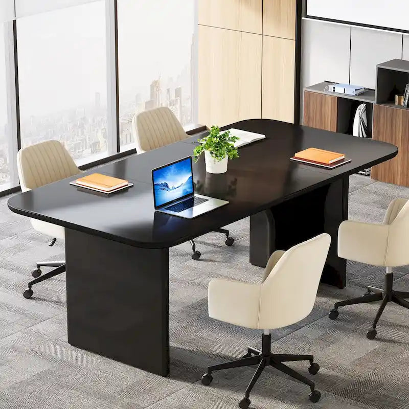 Bureau d'ordinateur de 63 pouces avec base arquée