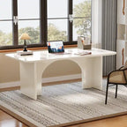 Bureau d'ordinateur de 63 pouces avec base arquée
