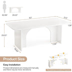 Bureau d'ordinateur de 63 pouces avec base arquée