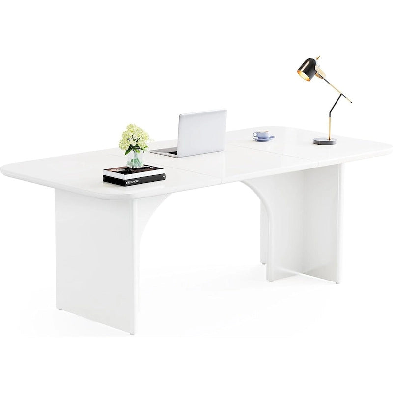 Bureau d'ordinateur de 63 pouces avec base arquée