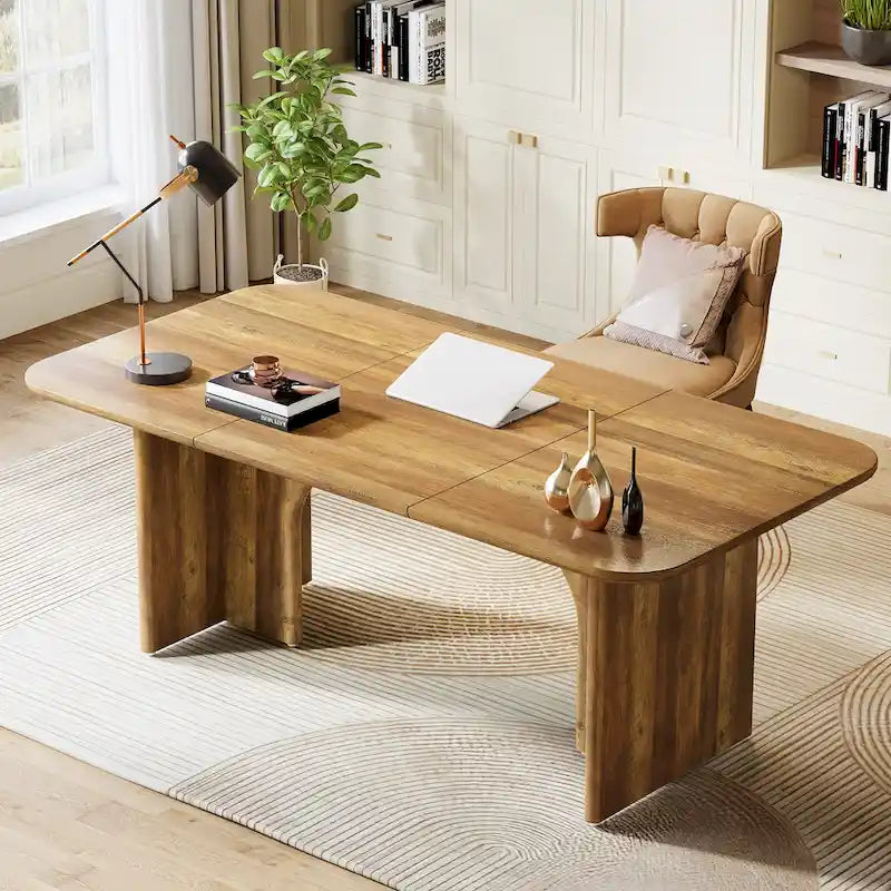 Bureau d'ordinateur de 63 pouces avec base arquée