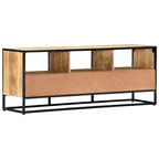 Meuble TV 120x30x45 cm en bois de manguier massif et cadre en fer