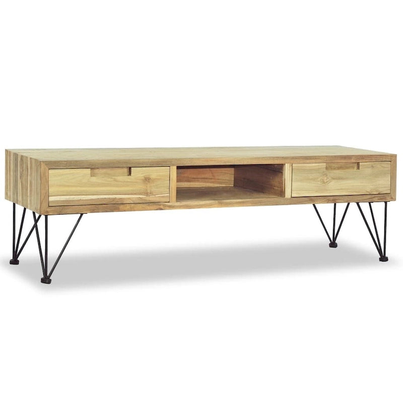 Meuble TV 120x35x35 cm en bois de teck massif