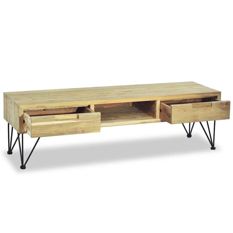 Meuble TV 120x35x35 cm en bois de teck massif