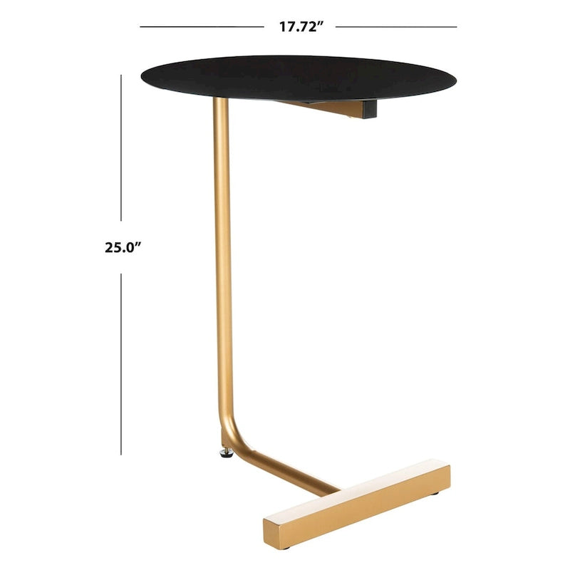 Table d'appoint ronde en C - 45 cm (L) x 45 cm (l) x 63,5 cm (H)