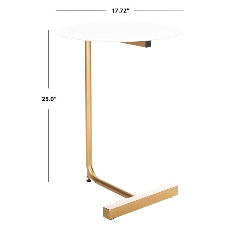 Table d'appoint ronde en C - 45 cm (L) x 45 cm (l) x 63,5 cm (H)