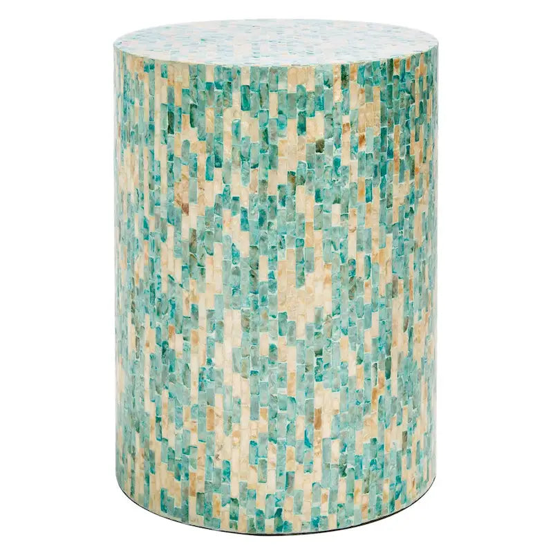 Table d'appoint ronde en mosaïque – 35 cm (L) x 35 cm (P) x 50 cm (H)