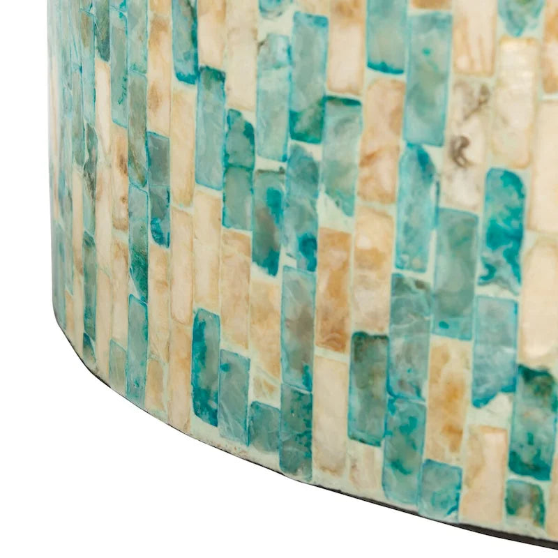Table d'appoint ronde en mosaïque – 35 cm (L) x 35 cm (P) x 50 cm (H)