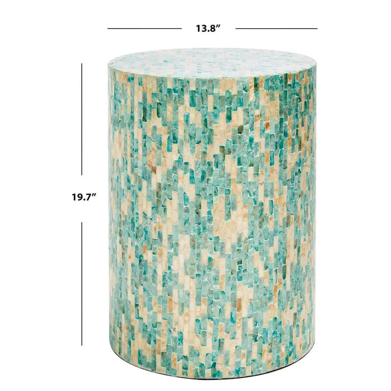 Table d'appoint ronde en mosaïque – 35 cm (L) x 35 cm (P) x 50 cm (H)