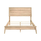 Lit Queen, design à panneaux, mélamine stratifiée Chêne naturel brun