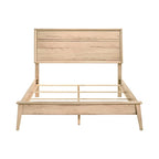 Lit Queen, design à panneaux, mélamine stratifiée Chêne naturel brun